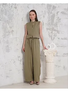 Broşlu Yelek Pantolon Takım Haki S255821