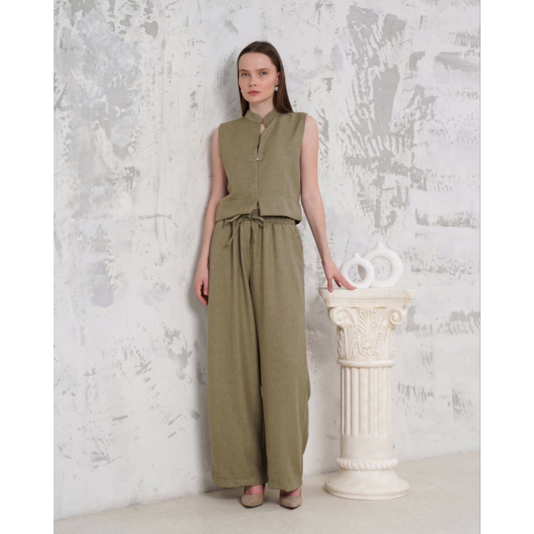 Broşlu yelek pantolon takım haki s255821 Broşlu yelek pantolon takım haki s255821