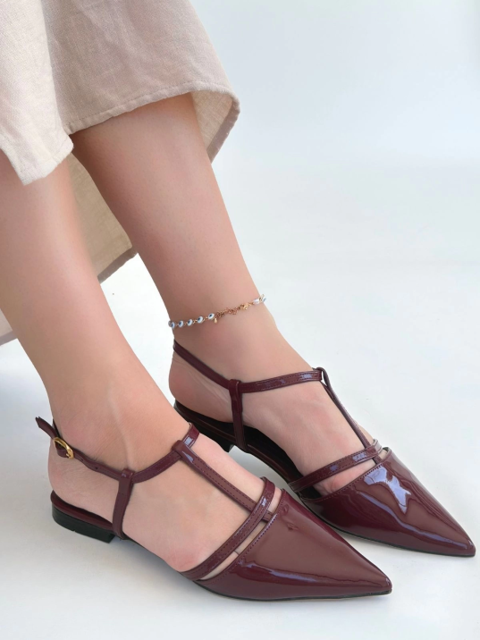 Canca Bordo Rugan Babet Ayakkabı Canca Bordo Rugan Babet Ayakkabı