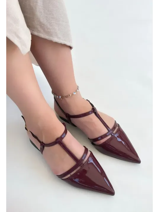 Canca Bordo Rugan Babet Ayakkabı Canca Bordo Rugan Babet Ayakkabı