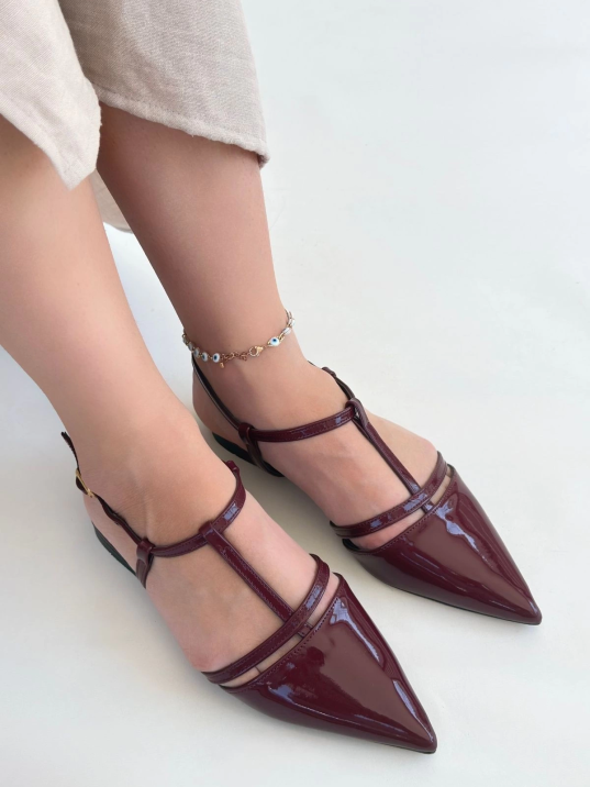 Canca Bordo Rugan Babet Ayakkabı Canca Bordo Rugan Babet Ayakkabı