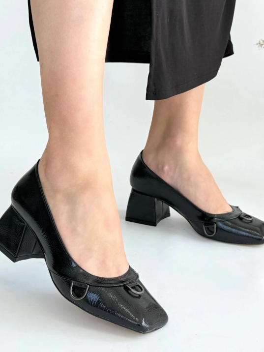 Cande Siyah Rugan Topuklu Ayakkabı Cande Siyah Rugan Topuklu Ayakkabı