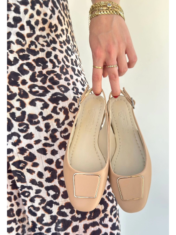 Canka Nude Cilt Babet Ayakkabı Canka Nude Cilt Babet Ayakkabı