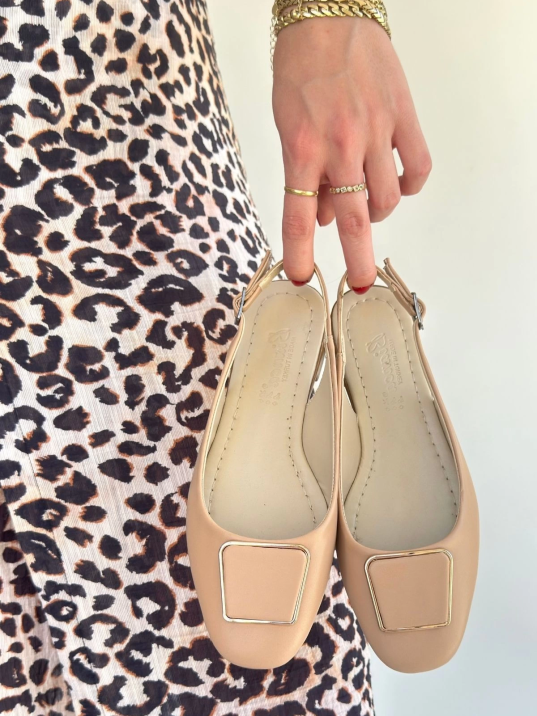 Canka Nude Cilt Babet Ayakkabı Canka Nude Cilt Babet Ayakkabı