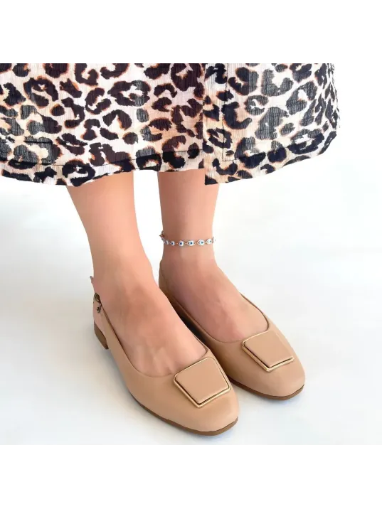 Canka Nude Cilt Babet Ayakkabı Canka Nude Cilt Babet Ayakkabı