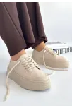 Carin Bej Keten Bağcıklı Spor Ayakkabı Carin Bej Keten Bağcıklı Spor Ayakkabı