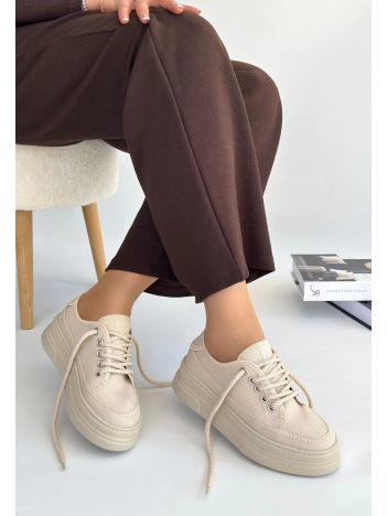 Carin Bej Keten Bağcıklı Spor Ayakkabı Carin Bej Keten Bağcıklı Spor Ayakkabı