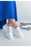 Carin Beyaz Keten Bağcıklı Spor Ayakkabı