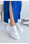 Carin Beyaz Keten Bağcıklı Spor Ayakkabı