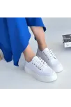 Carin Beyaz Keten Bağcıklı Spor Ayakkabı
