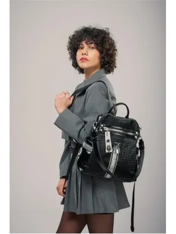 Cary Siyah Cilt Kol Ve Sırt Çantası