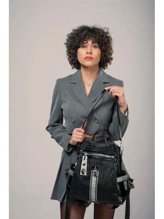 Cary Siyah Cilt Kol Ve Sırt Çantası Cary Siyah Cilt Kol Ve Sırt Çantası