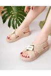 Cate Bej Hasır Cilt Sandalet Cate Bej Hasır Cilt Sandalet
