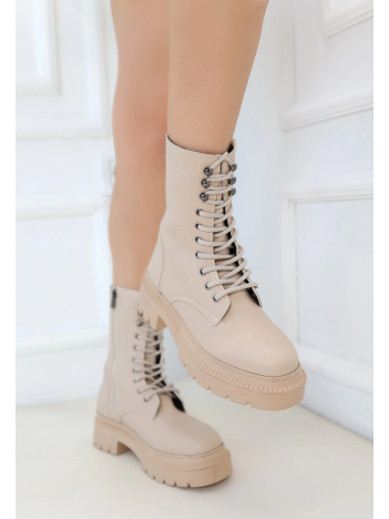 Caxa Nude Cilt Bağcıklı Bot Caxa Nude Cilt Bağcıklı Bot