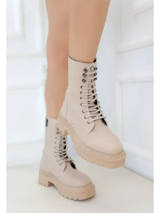 Caxa Nude Cilt Bağcıklı Bot Caxa Nude Cilt Bağcıklı Bot