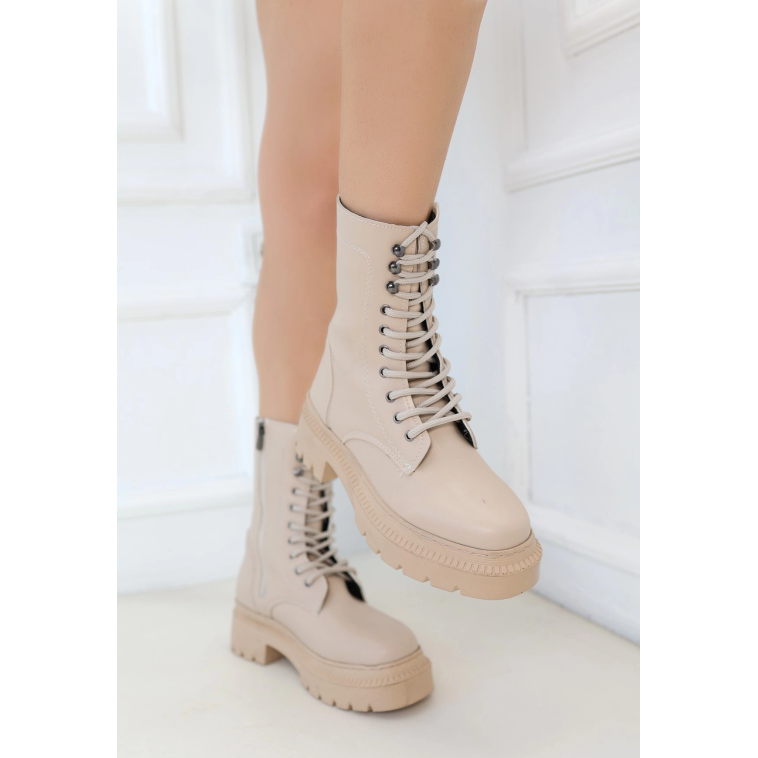Caxa Nude Cilt Bağcıklı Bot Caxa Nude Cilt Bağcıklı Bot