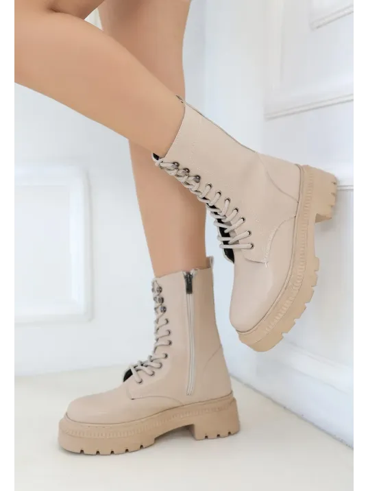 Caxa Nude Cilt Bağcıklı Bot Caxa Nude Cilt Bağcıklı Bot