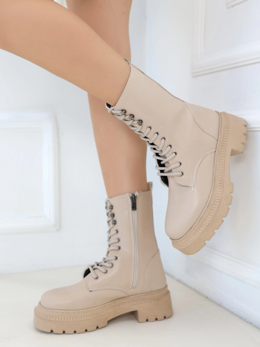 Caxa Nude Cilt Bağcıklı Bot Caxa Nude Cilt Bağcıklı Bot