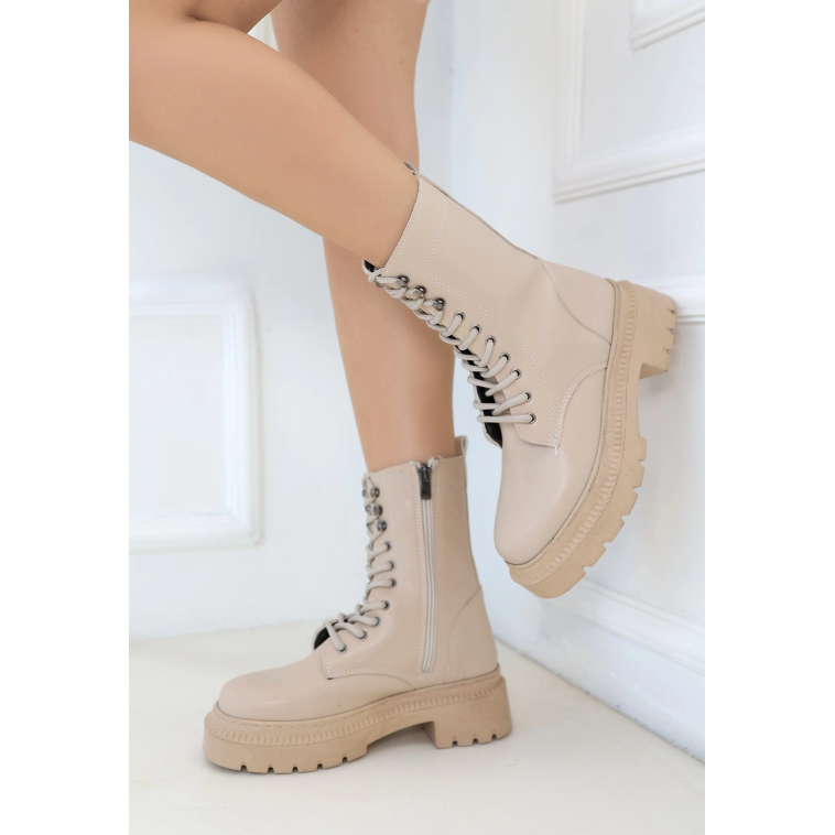 Caxa Nude Cilt Bağcıklı Bot Caxa Nude Cilt Bağcıklı Bot