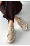 Ceans Bej Süet Bağcıklı Spor Ayakkabı