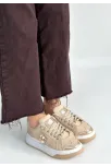 Ceans Bej Süet Bağcıklı Spor Ayakkabı