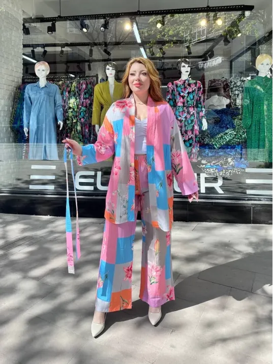 Ceketli Baskılı Takım