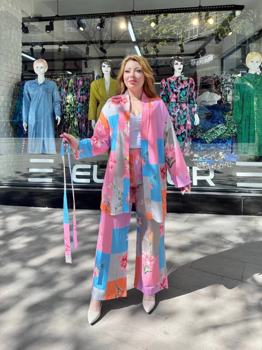 Ceketli baskılı takım Ceketli baskılı takım