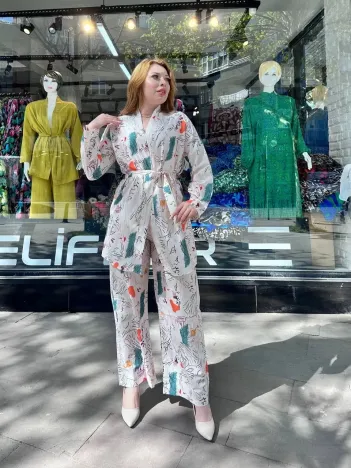 Ceketli Baskılı Takım