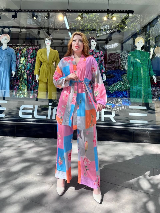 Ceketli baskılı takım Ceketli baskılı takım