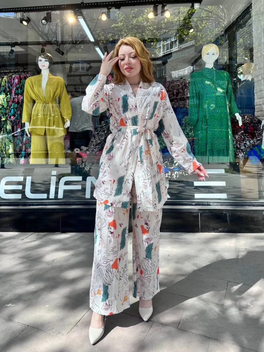 Ceketli baskılı takım Ceketli baskılı takım