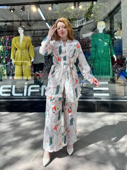 Ceketli Baskılı Takım