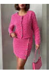 Ceketli Etek Takım Chl Kumaş Fuşya H24443