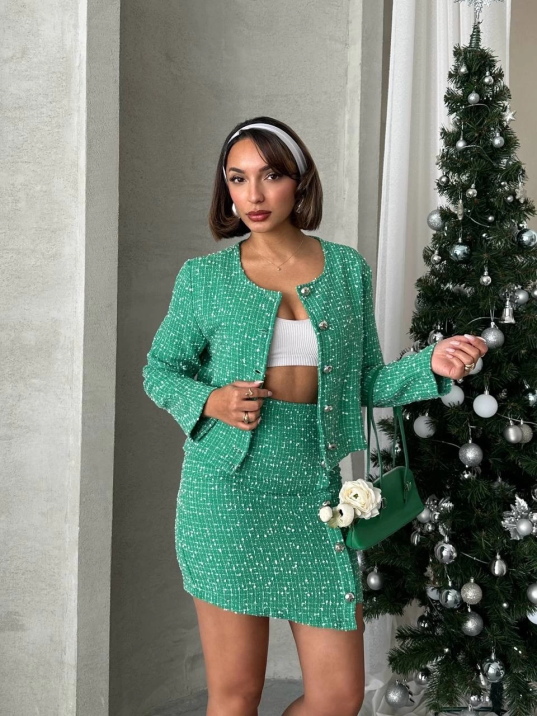 Ceketli etek takım chl kumaş yeşil h24443 Ceketli etek takım chl kumaş yeşil h24443