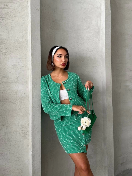 Ceketli etek takım chl kumaş yeşil h24443 Ceketli etek takım chl kumaş yeşil h24443