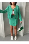 Ceketli Etek Takım Chl Kumaş Yeşil H24443