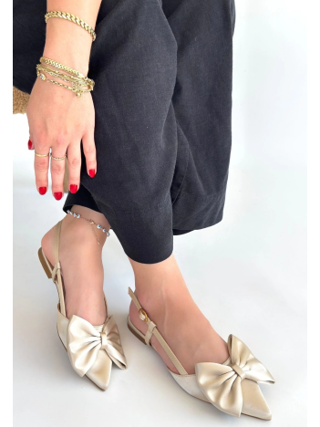 Cenya Bej Saten Babet Ayakkabı Cenya Bej Saten Babet Ayakkabı