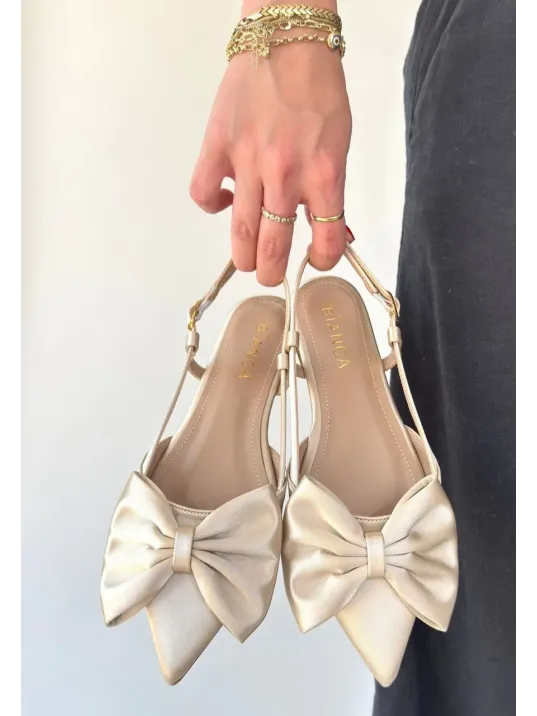 Cenya Bej Saten Babet Ayakkabı Cenya Bej Saten Babet Ayakkabı