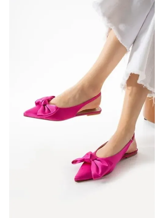 Cenya Fuşya Saten Babet Ayakkabı Cenya Fuşya Saten Babet Ayakkabı
