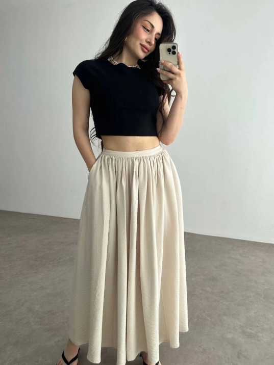 Cepli keten etek bej kz24 Cepli keten etek bej kz24