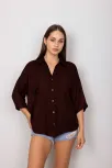 Cepli Salaş Gömlek Koyu Kahve T1010 Cepli Salaş Gömlek Koyu Kahve T1010