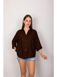 Cepli Salaş Gömlek Koyu Kahve T1010