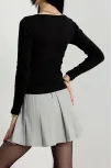 Çerçeve Yaka Kaşkorse Bluz Siyah