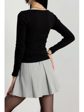 Çerçeve yaka kaşkorse bluz siyah Çerçeve yaka kaşkorse bluz siyah