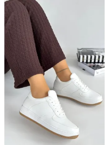 Ceyyan Beyaz Cilt Bağcıklı Spor Ayakkabı