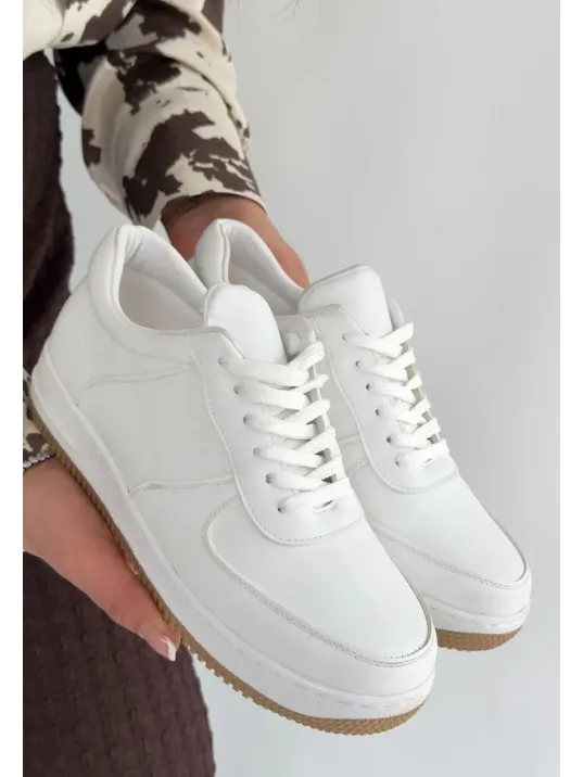 Ceyyan Beyaz Cilt Bağcıklı Spor Ayakkabı