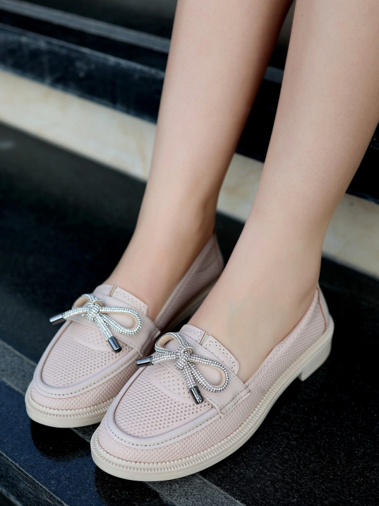 Chay Nude Cilt Babet Ayakkabı Chay Nude Cilt Babet Ayakkabı