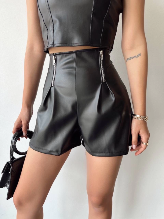 Çift fermuarlı deri şort h24394 Çift fermuarlı deri şort h24394