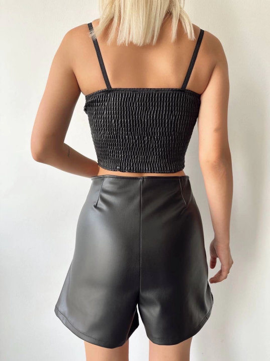 Çift fermuarlı deri şort h24394 Çift fermuarlı deri şort h24394