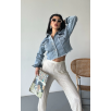 Çift kapaklı püsküllü crop buz mavi d2002 Çift kapaklı püsküllü crop buz mavi d2002