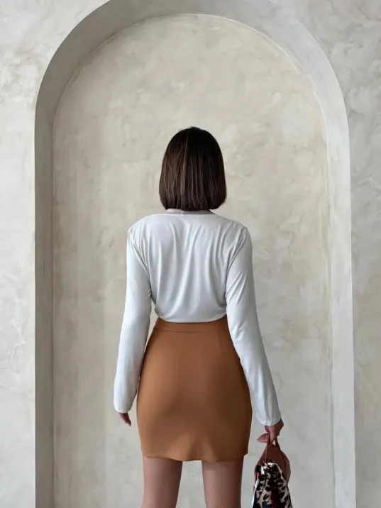 Çift Yırtmaçlı Etek Camel S25910 Çift Yırtmaçlı Etek Camel S25910